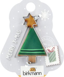 Taglia Biscotto di Natale in acciaio inox – ALBERO di NATALE con STELLA cm 5,4