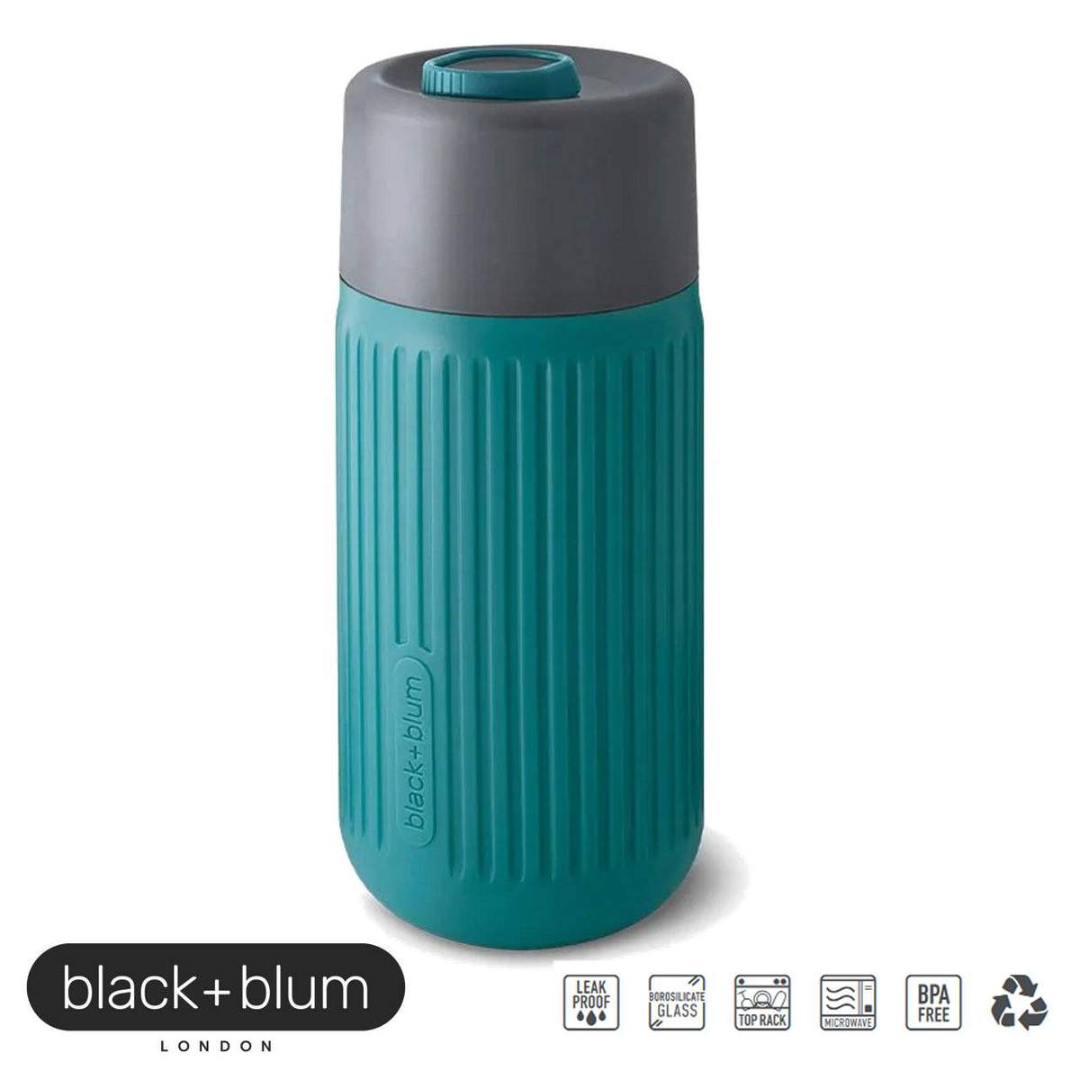 Glass Travel Cup 340ml Black+Blum TCGR005 - Image 3