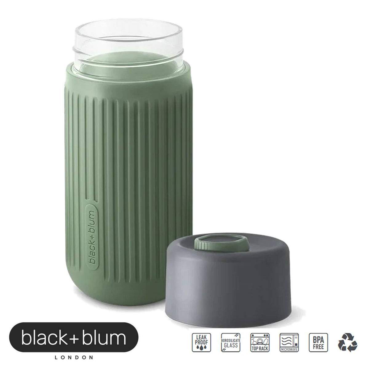 Glass Travel Cup 340ml Black+Blum TCGR005 - Image 5