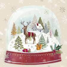 IHR Schonhuber Tovaglioli di Carta Snow Globe Cream