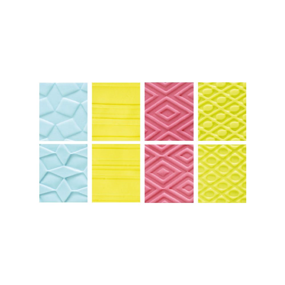 Set 4 Fogli Decorativi Decora per imprimere paste modellabili – Geometrico - Image 4