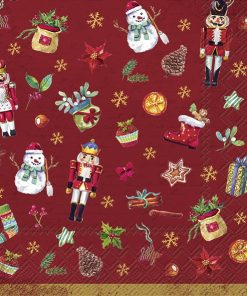 IHR Schonhuber Tovaglioli di Carta Festive Tradition Red
